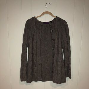 Gray Cashmere Cardigan